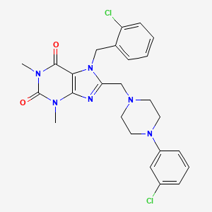 7-[(2-Chlorophenyl)methyl]-8-[[4-(3-chlorophenyl)piperazin-1-yl]methyl]-1,3-dimethylpurine-2,6-dione