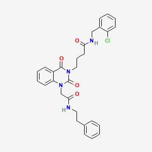 N-(2-chlorobenzyl)-4-[2,4-dioxo-1-{2-oxo-2-[(2-phenylethyl)amino]ethyl}-1,4-dihydroquinazolin-3(2H)-yl]butanamide