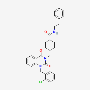 4-((1-(2-chlorobenzyl)-2,4-dioxo-1,2-dihydroquinazolin-3(4H)-yl)methyl)-N-phenethylcyclohexanecarboxamide