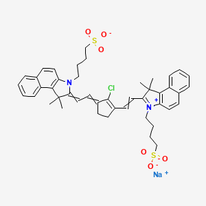 molecular formula C45H48ClN2NaO6S2 B1143202 钠；4-[2-[2-[2-氯-3-[2-[1,1-二甲基-3-(4-磺酸丁基)苯并[e]吲哚-3-鎓-2-基]乙烯基]环戊-2-烯-1-亚甲基]乙亚基]-1,1-二甲基苯并[e]吲哚-3-基]丁烷-1-磺酸盐 CAS No. 162093-45-0