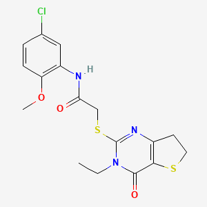 N-(5-chloro-2-methoxyphenyl)-2-((3-ethyl-4-oxo-3,4,6,7-tetrahydrothieno[3,2-d]pyrimidin-2-yl)thio)acetamide