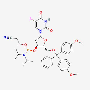 molecular formula C39H46IN4O8P B1143206 3-[[(2R,3S,5R)-2-[[bis(4-methoxyphenyl)-phenylmethoxy]methyl]-5-(5-iodo-2,4-dioxopyrimidin-1-yl)oxolan-3-yl]oxy-[di(propan-2-yl)amino]phosphanyl]oxypropanenitrile CAS No. 178925-48-9