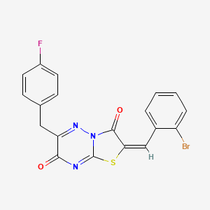 (2E)-2-(2-bromobenzylidene)-6-(4-fluorobenzyl)-7H-[1,3]thiazolo[3,2-b][1,2,4]triazine-3,7(2H)-dione