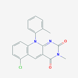 molecular formula C19H14ClN3O2 B11432070 6-chloro-3-methyl-10-(2-methylphenyl)pyrimido[4,5-b]quinoline-2,4(3H,10H)-dione 