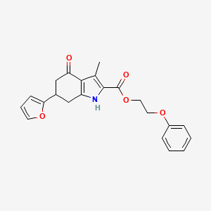 2-phenoxyethyl 6-(furan-2-yl)-3-methyl-4-oxo-4,5,6,7-tetrahydro-1H-indole-2-carboxylate