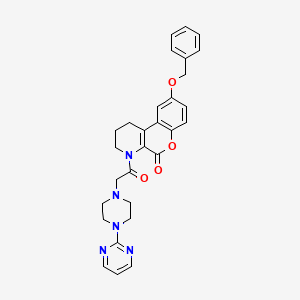 molecular formula C29H29N5O4 B11432085 9-(benzyloxy)-4-{[4-(pyrimidin-2-yl)piperazin-1-yl]acetyl}-1,2,3,4-tetrahydro-5H-chromeno[3,4-b]pyridin-5-one 