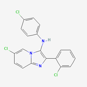 6-chloro-2-(2-chlorophenyl)-N-(4-chlorophenyl)imidazo[1,2-a]pyridin-3-amine