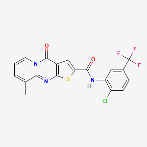 molecular formula C19H11ClF3N3O2S B11432118 N-[2-chloro-5-(trifluoromethyl)phenyl]-9-methyl-4-oxo-4H-pyrido[1,2-a]thieno[2,3-d]pyrimidine-2-carboxamide 