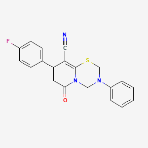 molecular formula C20H16FN3OS B11432121 8-(4-fluorophenyl)-6-oxo-3-phenyl-3,4,7,8-tetrahydro-2H,6H-pyrido[2,1-b][1,3,5]thiadiazine-9-carbonitrile 