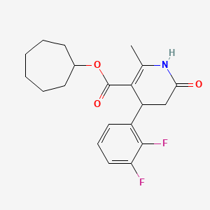 Cycloheptyl 4-(2,3-difluorophenyl)-2-methyl-6-oxo-1,4,5,6-tetrahydropyridine-3-carboxylate