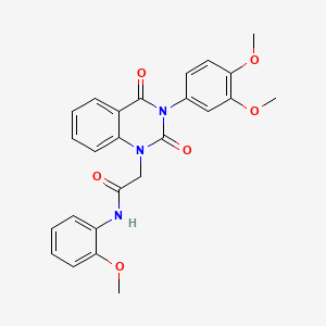 molecular formula C25H23N3O6 B11432141 2-(3-(3,4-dimethoxyphenyl)-2,4-dioxo-3,4-dihydroquinazolin-1(2H)-yl)-N-(2-methoxyphenyl)acetamide 