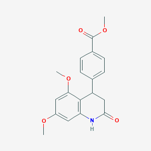 molecular formula C19H19NO5 B11432153 Methyl 4-(5,7-dimethoxy-2-oxo-1,2,3,4-tetrahydroquinolin-4-yl)benzoate 