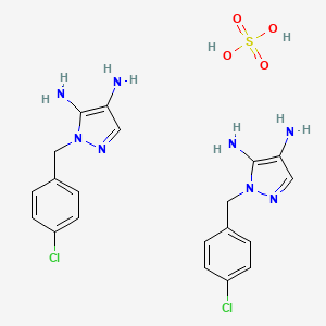 molecular formula C10H13ClN4O4S B1143216 4,5-二氨基-1-((4-氯苯基)甲基)-1H-吡唑-硫酸盐 CAS No. 163183-00-4