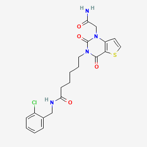 6-[1-(2-amino-2-oxoethyl)-2,4-dioxo-1,4-dihydrothieno[3,2-d]pyrimidin-3(2H)-yl]-N-(2-chlorobenzyl)hexanamide