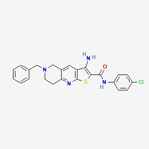 molecular formula C24H21ClN4OS B11432224 3-amino-6-benzyl-N-(4-chlorophenyl)-5,6,7,8-tetrahydrothieno[2,3-b][1,6]naphthyridine-2-carboxamide 