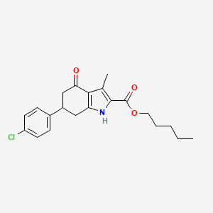 pentyl 6-(4-chlorophenyl)-3-methyl-4-oxo-4,5,6,7-tetrahydro-1H-indole-2-carboxylate