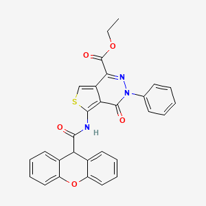 Ethyl 4-oxo-3-phenyl-5-(9H-xanthene-9-amido)-3H,4H-thieno[3,4-D]pyridazine-1-carboxylate