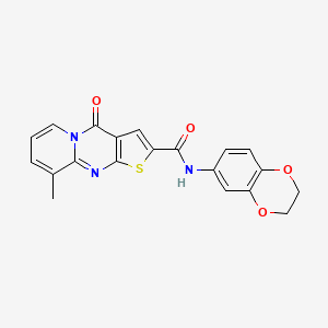 molecular formula C20H15N3O4S B11432236 N-(2,3-dihydro-1,4-benzodioxin-6-yl)-9-methyl-4-oxo-4H-pyrido[1,2-a]thieno[2,3-d]pyrimidine-2-carboxamide 