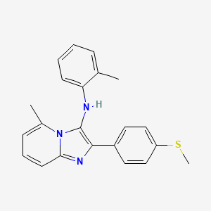 molecular formula C22H21N3S B11432244 5-methyl-N-(2-methylphenyl)-2-[4-(methylsulfanyl)phenyl]imidazo[1,2-a]pyridin-3-amine 