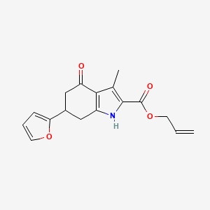 prop-2-en-1-yl 6-(furan-2-yl)-3-methyl-4-oxo-4,5,6,7-tetrahydro-1H-indole-2-carboxylate