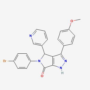 molecular formula C23H17BrN4O2 B11432277 5-(4-bromophenyl)-3-(4-methoxyphenyl)-4-(pyridin-3-yl)-4,5-dihydropyrrolo[3,4-c]pyrazol-6(1H)-one 