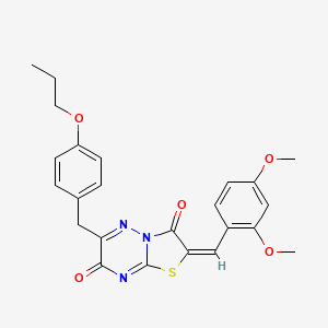 (2E)-2-(2,4-dimethoxybenzylidene)-6-(4-propoxybenzyl)-7H-[1,3]thiazolo[3,2-b][1,2,4]triazine-3,7(2H)-dione