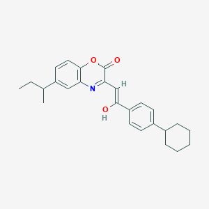 (3E)-6-(butan-2-yl)-3-[2-(4-cyclohexylphenyl)-2-oxoethylidene]-3,4-dihydro-2H-1,4-benzoxazin-2-one