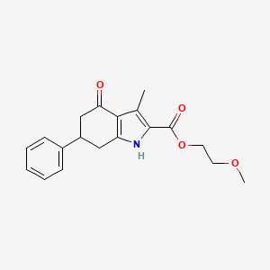 2-methoxyethyl 3-methyl-4-oxo-6-phenyl-4,5,6,7-tetrahydro-1H-indole-2-carboxylate