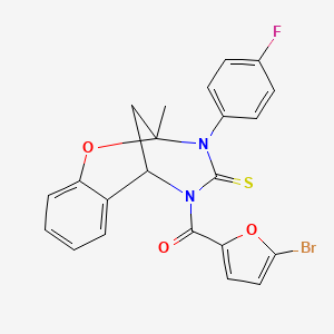 molecular formula C22H16BrFN2O3S B11432308 (5-bromofuran-2-yl)[3-(4-fluorophenyl)-2-methyl-4-thioxo-3,4-dihydro-2H-2,6-methano-1,3,5-benzoxadiazocin-5(6H)-yl]methanone 