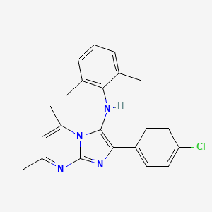 2-(4-chlorophenyl)-N-(2,6-dimethylphenyl)-5,7-dimethylimidazo[1,2-a]pyrimidin-3-amine