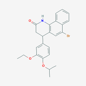 molecular formula C24H24BrNO3 B11432349 6-bromo-4-[3-ethoxy-4-(propan-2-yloxy)phenyl]-3,4-dihydrobenzo[h]quinolin-2(1H)-one 