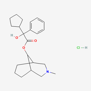 molecular formula C22H32ClNO3 B1143239 3-Methyl-3-azabicyclo[3.3.1]nonan-9-YL 2-cyclopentyl-2-hydroxy-2-phenylacetate hydrochloride CAS No. 162220-36-2