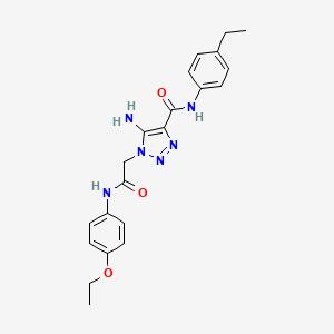 molecular formula C21H24N6O3 B11432413 5-amino-1-(2-((4-ethoxyphenyl)amino)-2-oxoethyl)-N-(4-ethylphenyl)-1H-1,2,3-triazole-4-carboxamide 