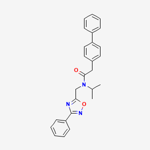 2-(biphenyl-4-yl)-N-[(3-phenyl-1,2,4-oxadiazol-5-yl)methyl]-N-(propan-2-yl)acetamide