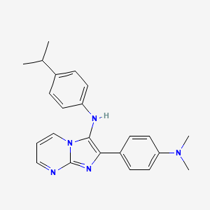 molecular formula C23H25N5 B11432463 2-[4-(dimethylamino)phenyl]-N-[4-(propan-2-yl)phenyl]imidazo[1,2-a]pyrimidin-3-amine 