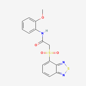 molecular formula C15H13N3O4S2 B11432488 2-(2,1,3-benzothiadiazol-4-ylsulfonyl)-N-(2-methoxyphenyl)acetamide 