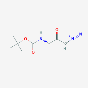 B1143250 (3S)-1-Diazo-3-(tert-butoxycarbonylamino)-2-butanone CAS No. 186521-98-2