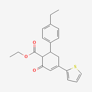 Ethyl 4'-ethyl-3-oxo-5-(thiophen-2-yl)-1,2,3,6-tetrahydro-[1,1'-biphenyl]-2-carboxylate