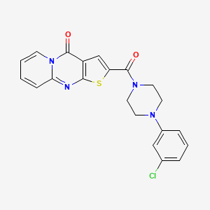 molecular formula C21H17ClN4O2S B11432574 2-(4-(3-chlorophenyl)piperazine-1-carbonyl)-4H-pyrido[1,2-a]thieno[2,3-d]pyrimidin-4-one 