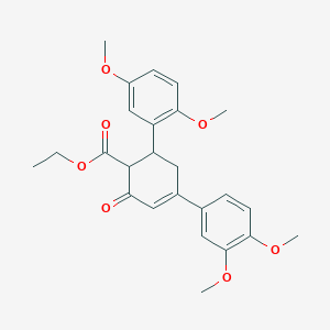 Ethyl 6-(2,5-dimethoxyphenyl)-4-(3,4-dimethoxyphenyl)-2-oxocyclohex-3-ene-1-carboxylate