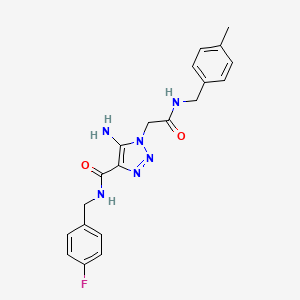 molecular formula C20H21FN6O2 B11432674 5-amino-N-(4-fluorobenzyl)-1-{2-[(4-methylbenzyl)amino]-2-oxoethyl}-1H-1,2,3-triazole-4-carboxamide 