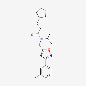 3-cyclopentyl-N-{[3-(3-methylphenyl)-1,2,4-oxadiazol-5-yl]methyl}-N-(propan-2-yl)propanamide