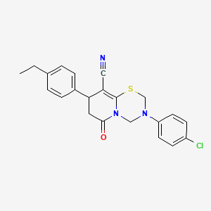 3-(4-chlorophenyl)-8-(4-ethylphenyl)-6-oxo-3,4,7,8-tetrahydro-2H,6H-pyrido[2,1-b][1,3,5]thiadiazine-9-carbonitrile