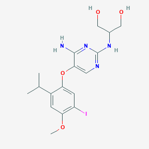 molecular formula C17H23IN4O4 B114327 2-((4-氨基-5-(5-碘-2-异丙基-4-甲氧基苯氧基)嘧啶-2-基)氨基)丙烷-1,3-二醇 CAS No. 1050670-85-3
