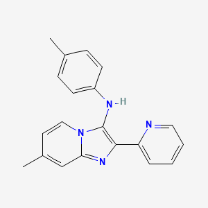 molecular formula C20H18N4 B11432701 7-methyl-N-(4-methylphenyl)-2-(pyridin-2-yl)imidazo[1,2-a]pyridin-3-amine 