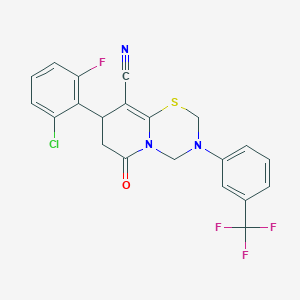 8-(2-chloro-6-fluorophenyl)-6-oxo-3-[3-(trifluoromethyl)phenyl]-3,4,7,8-tetrahydro-2H,6H-pyrido[2,1-b][1,3,5]thiadiazine-9-carbonitrile