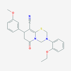 3-(2-ethoxyphenyl)-8-(3-methoxyphenyl)-6-oxo-3,4,7,8-tetrahydro-2H,6H-pyrido[2,1-b][1,3,5]thiadiazine-9-carbonitrile