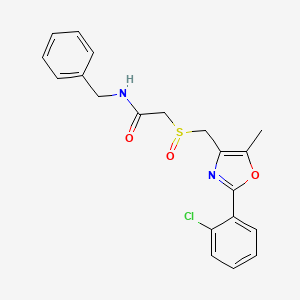 N-Benzyl-2-(((2-(2-chlorophenyl)-5-methyloxazol-4-yl)methyl)sulfinyl)acetamide