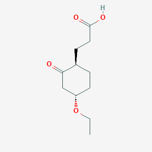 B1143273 3-[(1R,4S)-4-ethoxy-2-oxocyclohexyl]propanoic acid CAS No. 180413-78-9