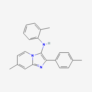 molecular formula C22H21N3 B11432777 7-methyl-N-(2-methylphenyl)-2-(4-methylphenyl)imidazo[1,2-a]pyridin-3-amine CAS No. 6738-32-5